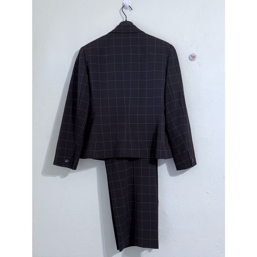 Vintage Larry Levine Windowpane 2-Piece Pantsuit - Double Breasted Blazer Set - Picture 4 of 17